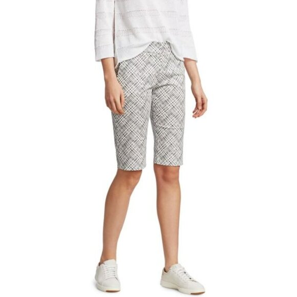 Piazza Sempione Black & White Micro Check Print Bermuda Shorts Size Medium / 6 - Picture 15 of 16